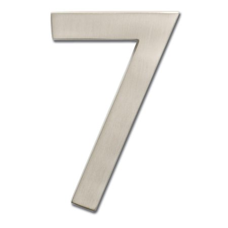 PERFECTPATIO 3582SN Number 7 Solid Cast Brass 4 inch Floating House Number Satin Nickel &quot;7&quot; PE37611